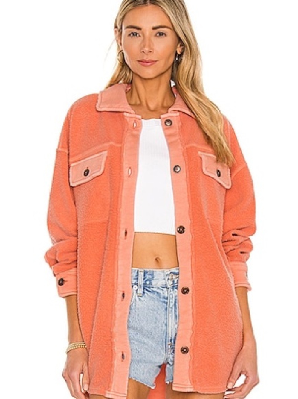 Free People Ruby Jacket Coral color Size medium